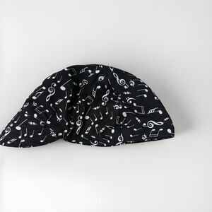 New Welding Cap Black Music Notes Size 22 In Diameter handmade.